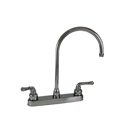 EMPIRE BRASS Empire Brass U-YCH800GS RV Kitchen Faucet with Gooseneck Spout and Teapot Handles - 8", Chrome U-YCH800GS